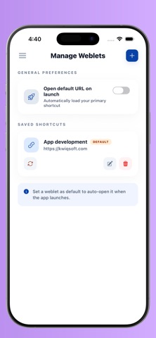 Weblet: Websites as Apps Screenshot 5 of 8