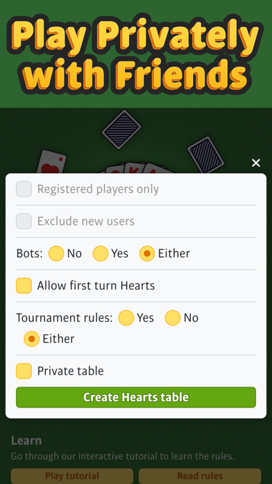Hearts Multiplayer Card Game Screenshot