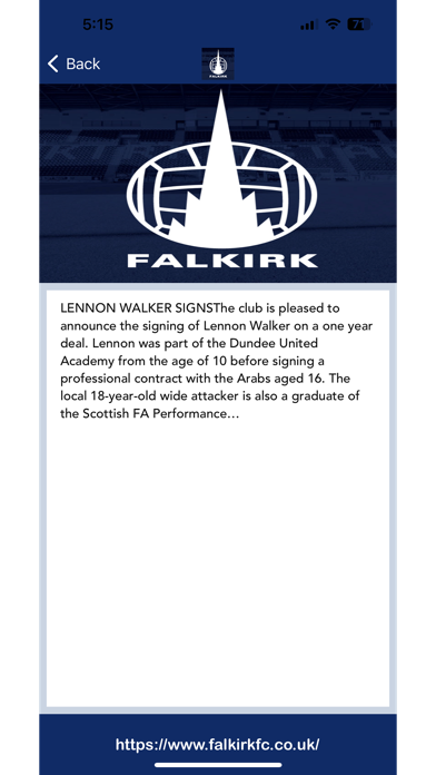 Falkirk Football Club Screenshot