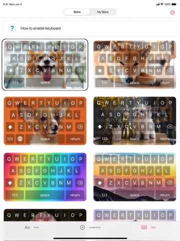 Font, Keyboard Skin for iPhone iPad screenshot