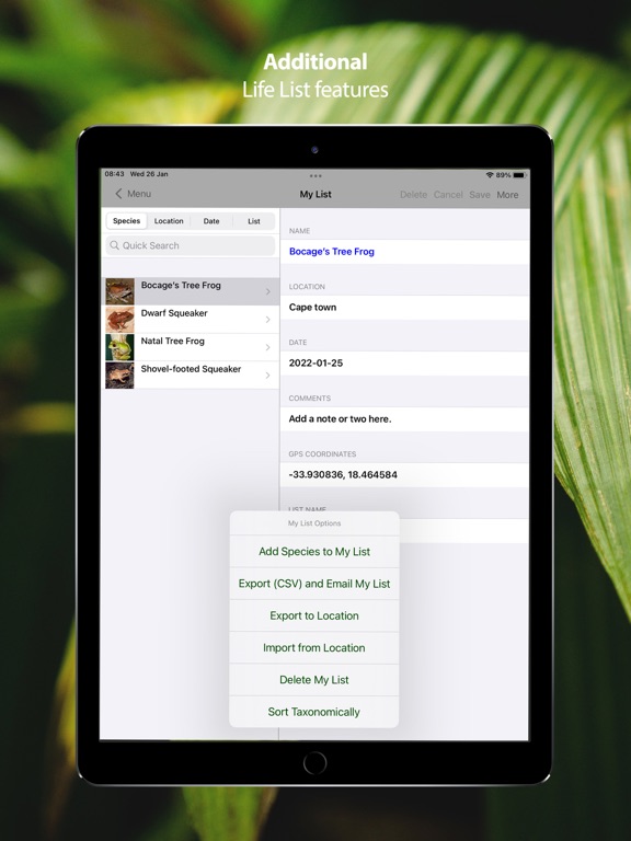 Frogs of Southern Africa iPad screenshot 10 - Reference app