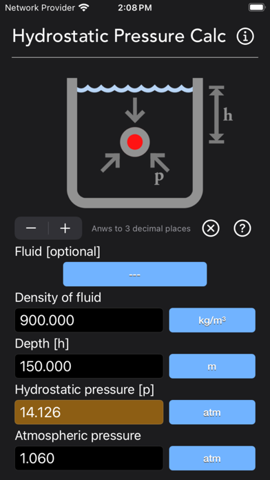 Hydrostatic Pressure Calc Screenshot