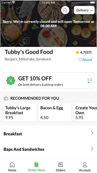 Tubby's Good Food Screenshot