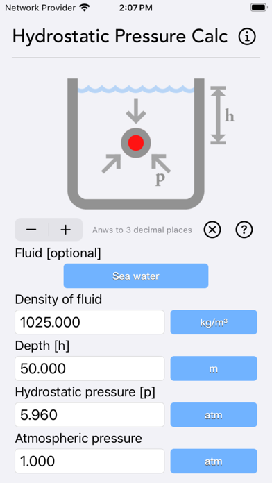 Hydrostatic Pressure Calc Screenshot