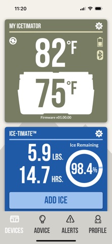 Icetimator Smart Drain Plug iPhone screenshot