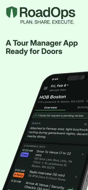 RoadOps Tour Management screenshot 1