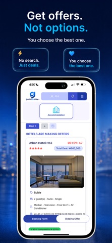 goodNstay: Hotels & Travel Bid iPhone screenshot