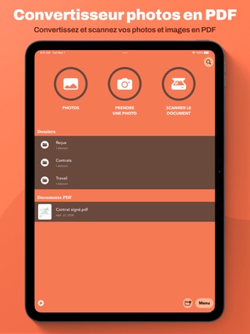 Photos PDF: Scanner Convertir iPad screenshot 1