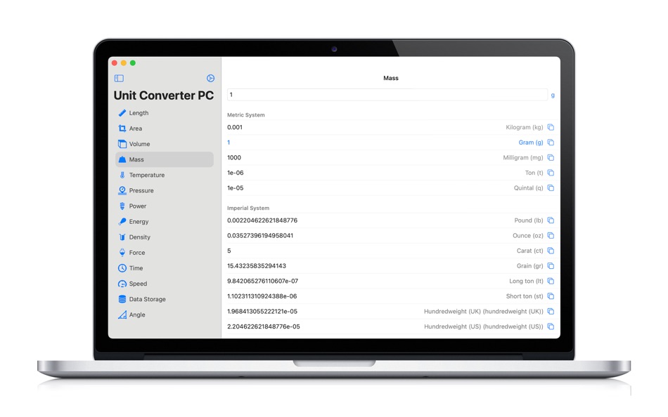 #4. Unit Converter PC (macOS) 由: Xi'an 7kit Technology Co., Ltd.