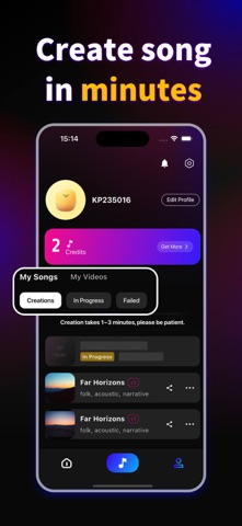 KP - AI Music & Song Generator iPhone screenshot