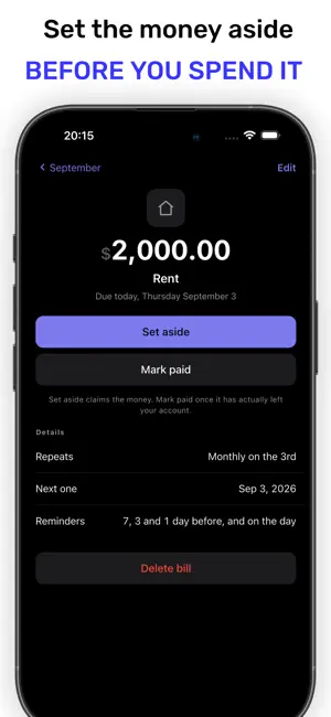 Aside Money: Bill Reminders screenshot 2