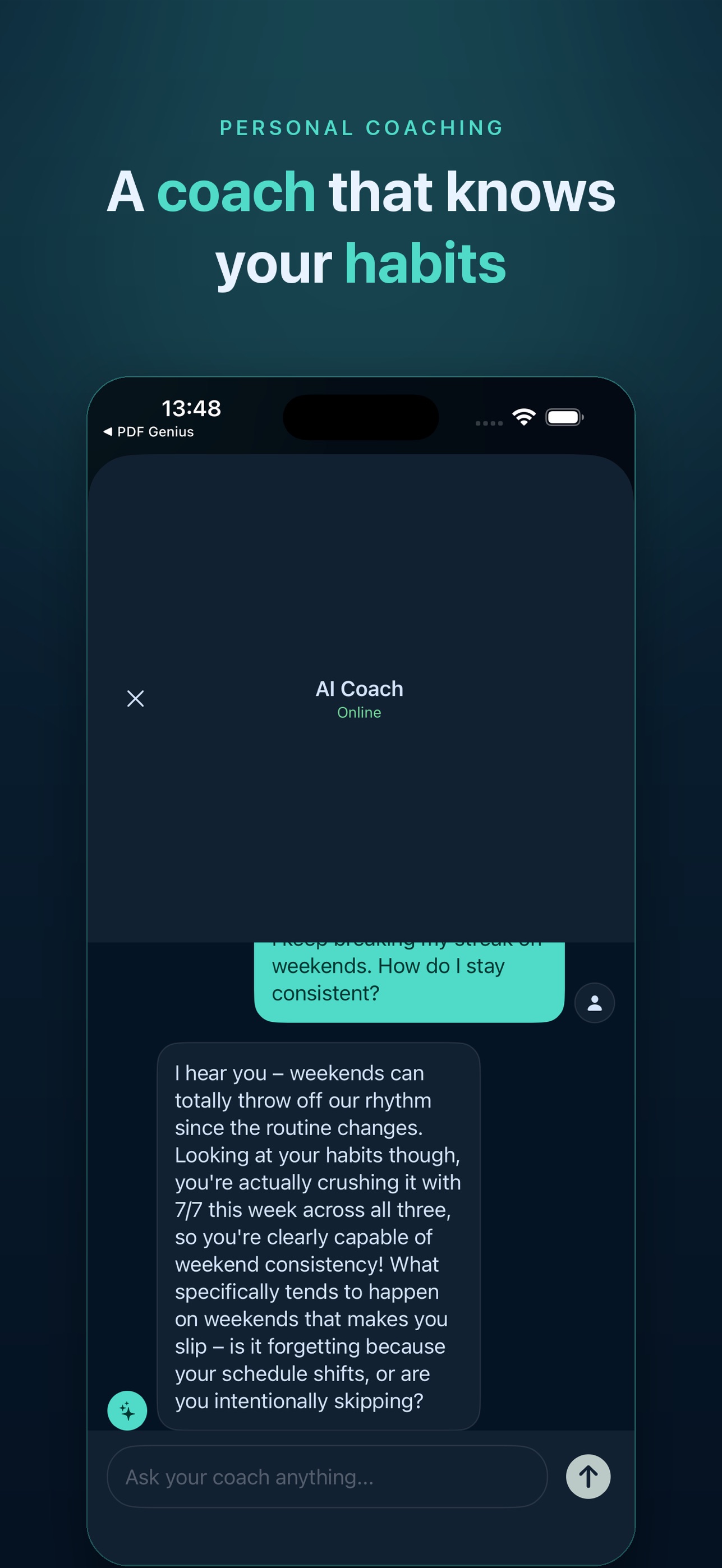 Screenshot 2 of BloomHabit: AI Habit Tracker