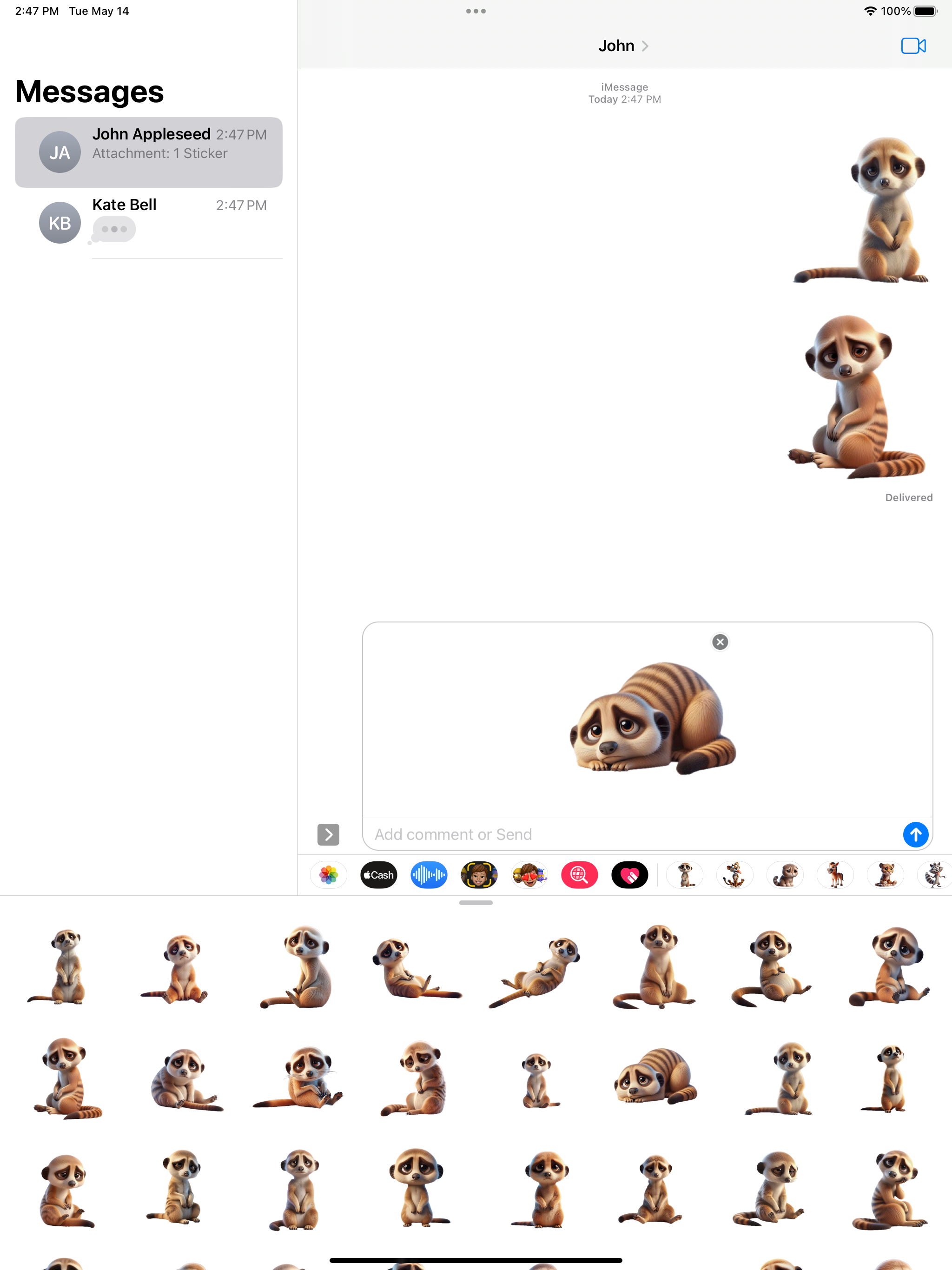 Sad Meerkat Stickers