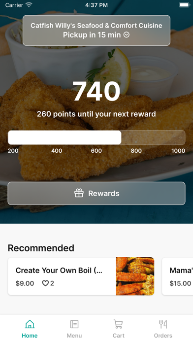 Catfish Willy's To Go iPhone screenshot 1 - Food & Drink app