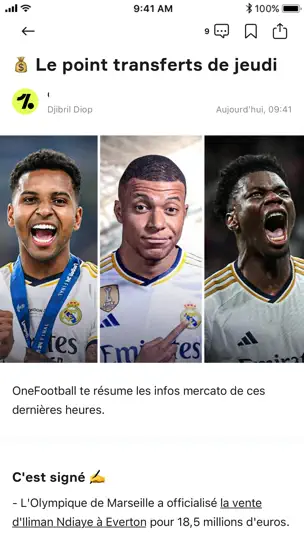 Capture d'écran de OneFootball - Actu Du Football sur iPhone 2