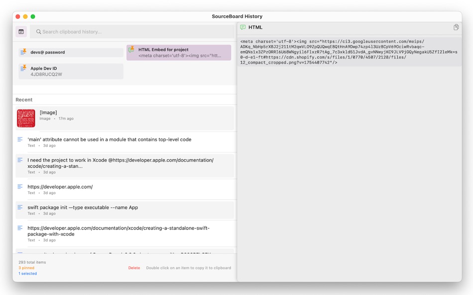 #5. SourceBoard - Copy Only Once (macOS) Bởi: ONLYHUMN LLC