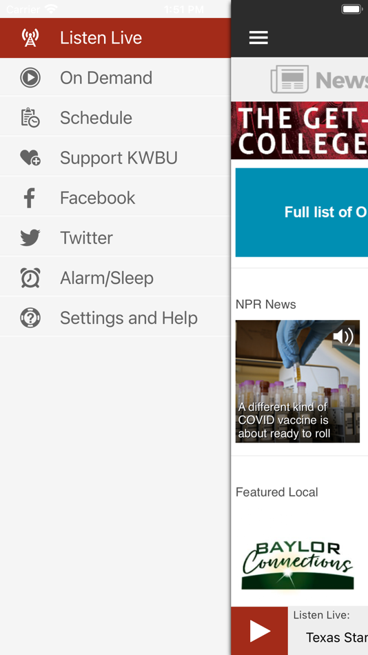 #3. KWBU Public Radio App (iOS) 由: Brazzos Valley Public Broadcasting Foundation
