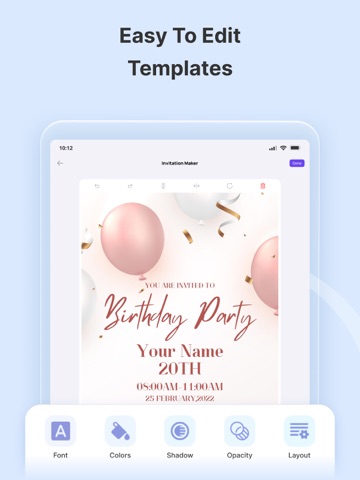 Invitation Maker Card & Design iPad screenshot