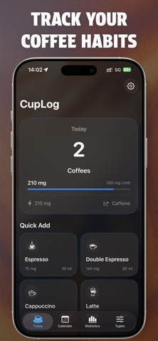 Coffee Habit Tracker - CupLog Screenshot 1 of 8