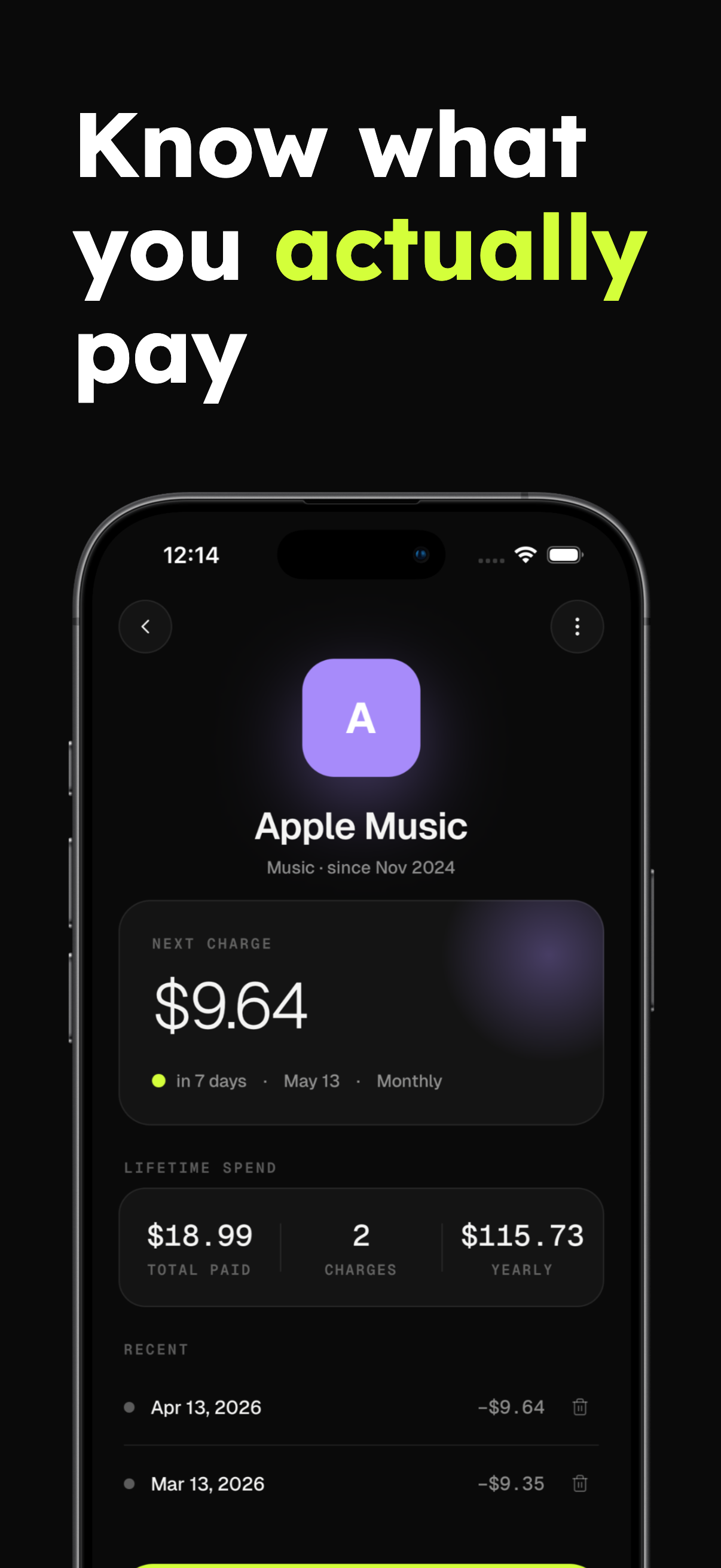 Payitly: Subscriptions & Bills