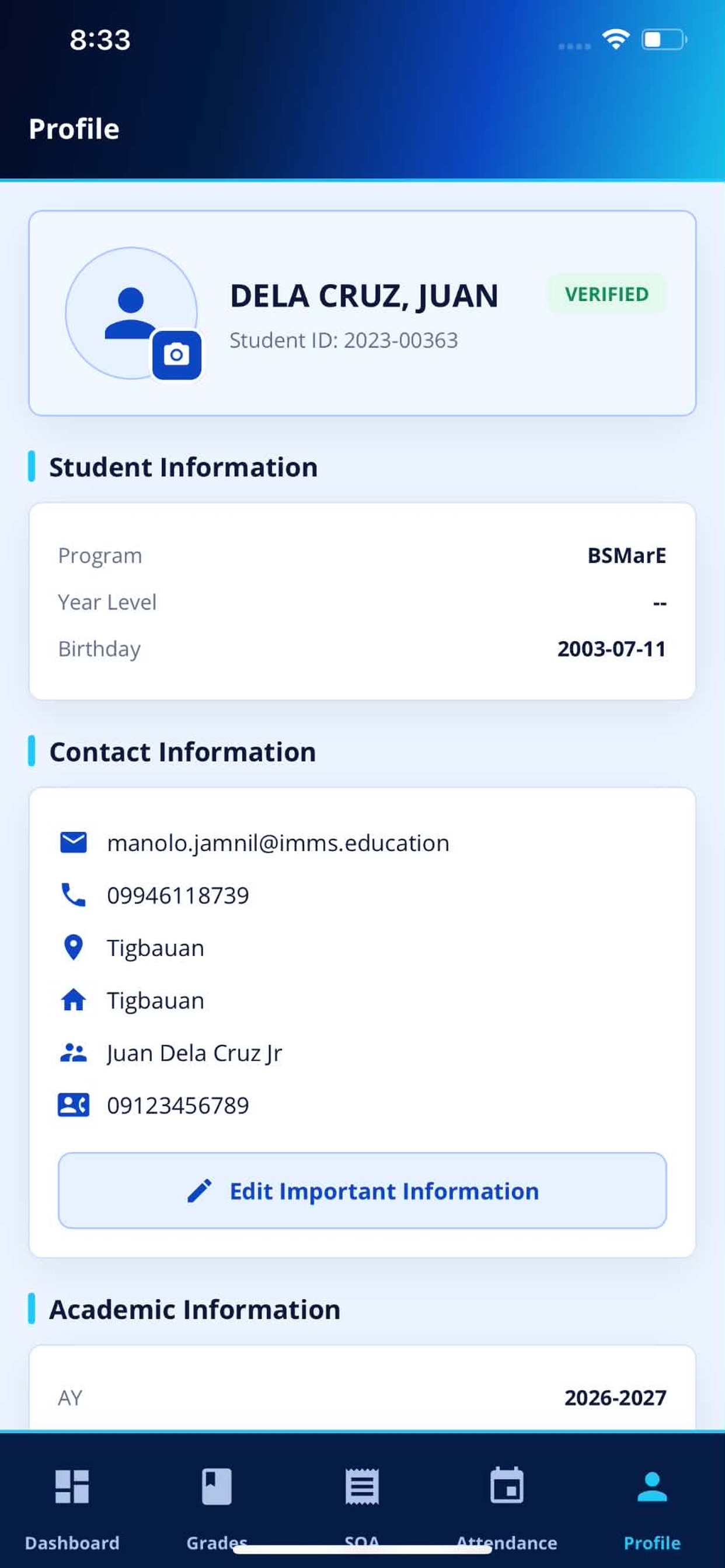 Screenshot 6 of IMMS Student Portal
