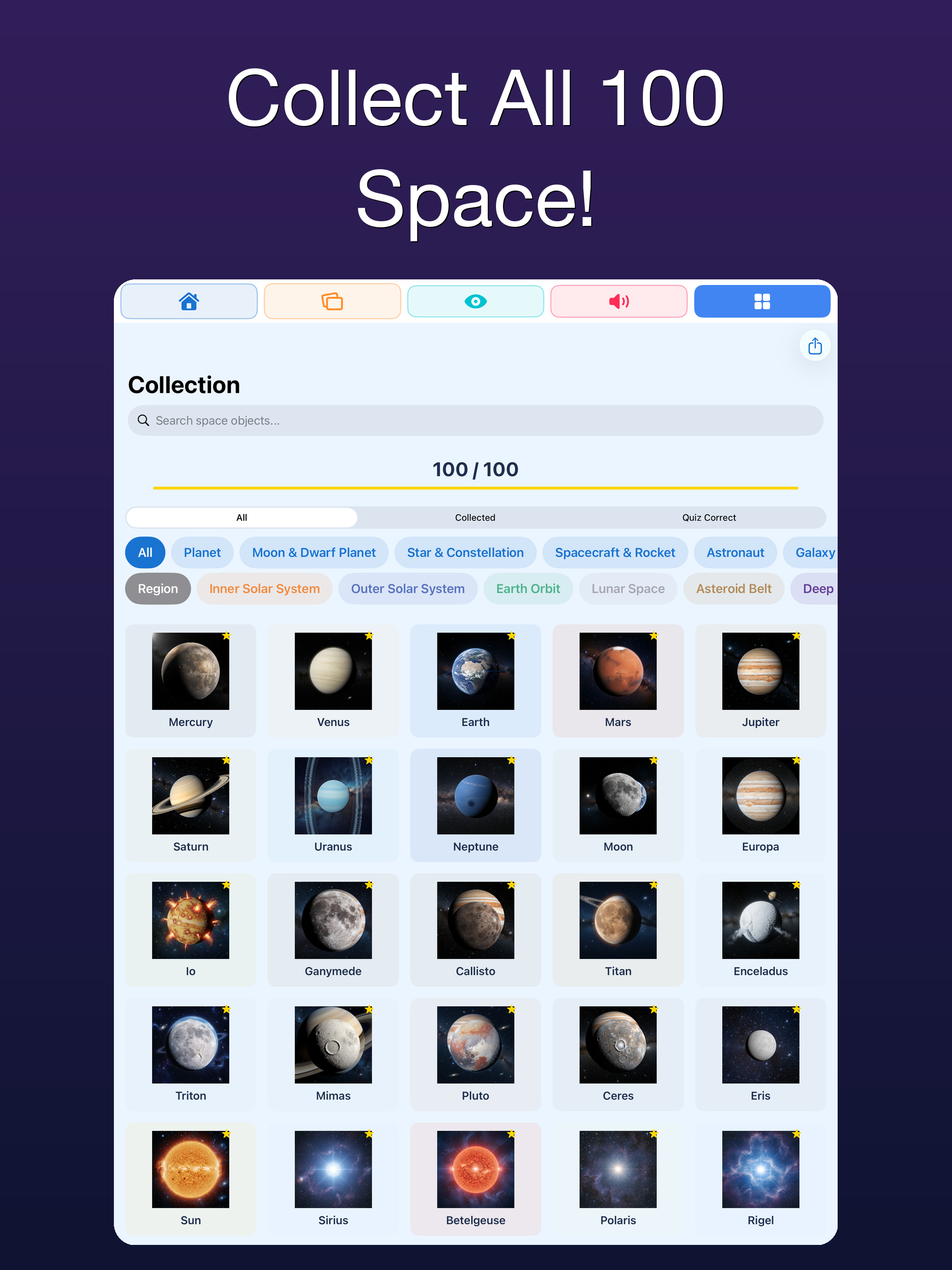 100 Space: Kids Cosmos Atlas