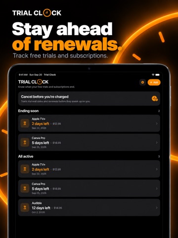 Trial Clock iPad screenshot