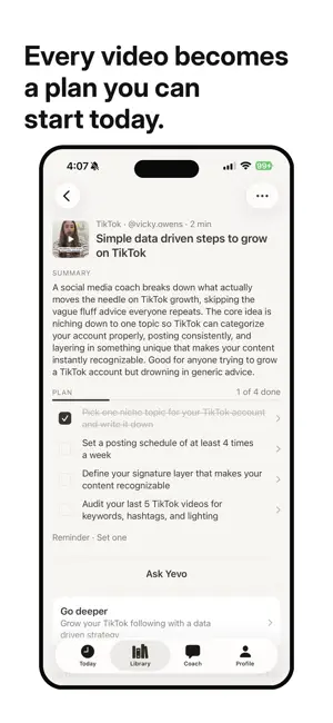 Yevo: Video To Action Plan screenshot 3