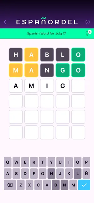 Españordel: Spanish Word Game screenshot 2
