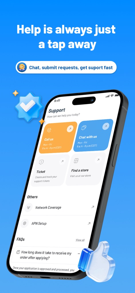 AirTalk Wireless - Esta seção de suporte oferece múltiplas vias para assistência, incluindo opções de "Call us" (Ligar para nós) e "Chat with us" (Conversar conosco), e apresenta uma seção de FAQs (Perguntas Frequentes) para respostas rápidas.