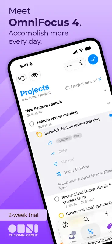 OmniFocus 4 screenshot 1 of 10