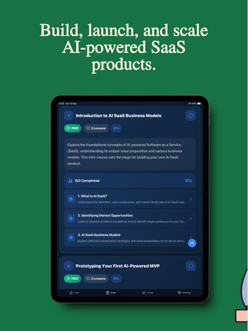 Learn AI SaaS Building iPad screenshot