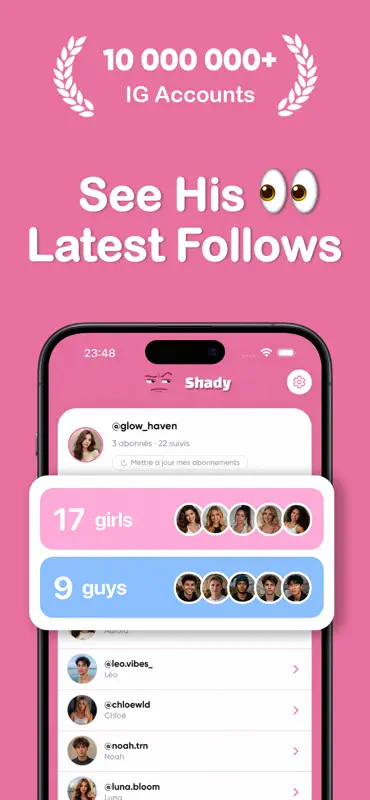 Shady: Recent Follow Tracker screenshot 1 of 3