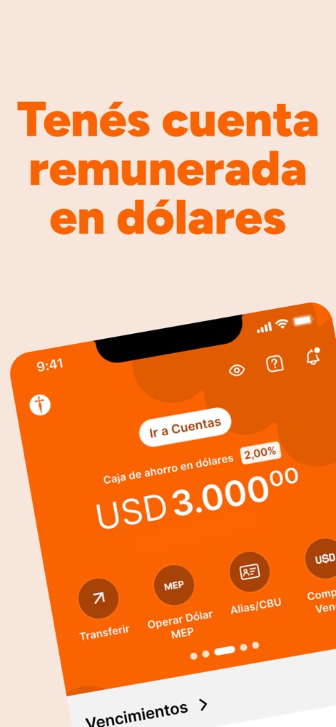 Galicia - El banco en tu celu - ユーザーは米ドル建ての収益口座を簡単に確認でき、MEPドル取引やエイリアス/CBU管理など、外貨関連の重要な機能を直感的に利用できます。