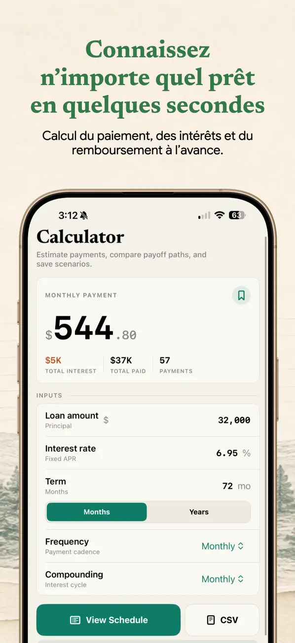 Screenshot #1 pour Calcul prêt Plus
