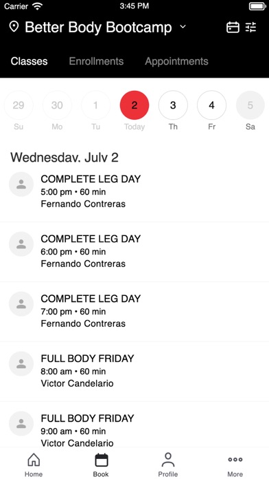 Better Body Bootcamp Screenshot
