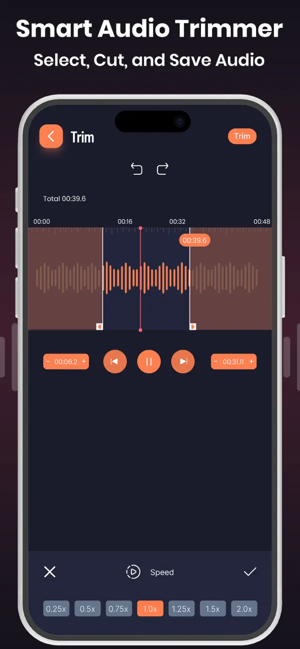 Screenshot #1 pour Audio Editor Music Editor