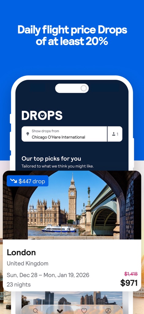 Skyscanner Flights & Travel - Dynamic Price Drops