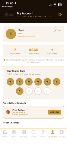 Simple Bru Coffee iPhone screenshot
