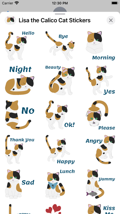 Screenshot #1 pour Lisa the Calico Cat Stickers