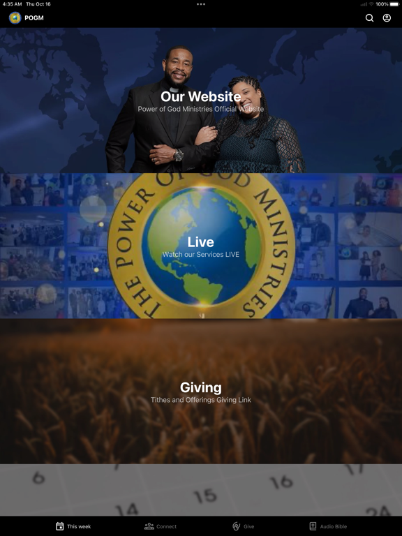 The Power of God Ministries iPad screenshot 1 - Education app