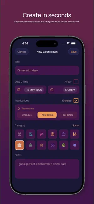 Orosimo Countdown screenshot 1