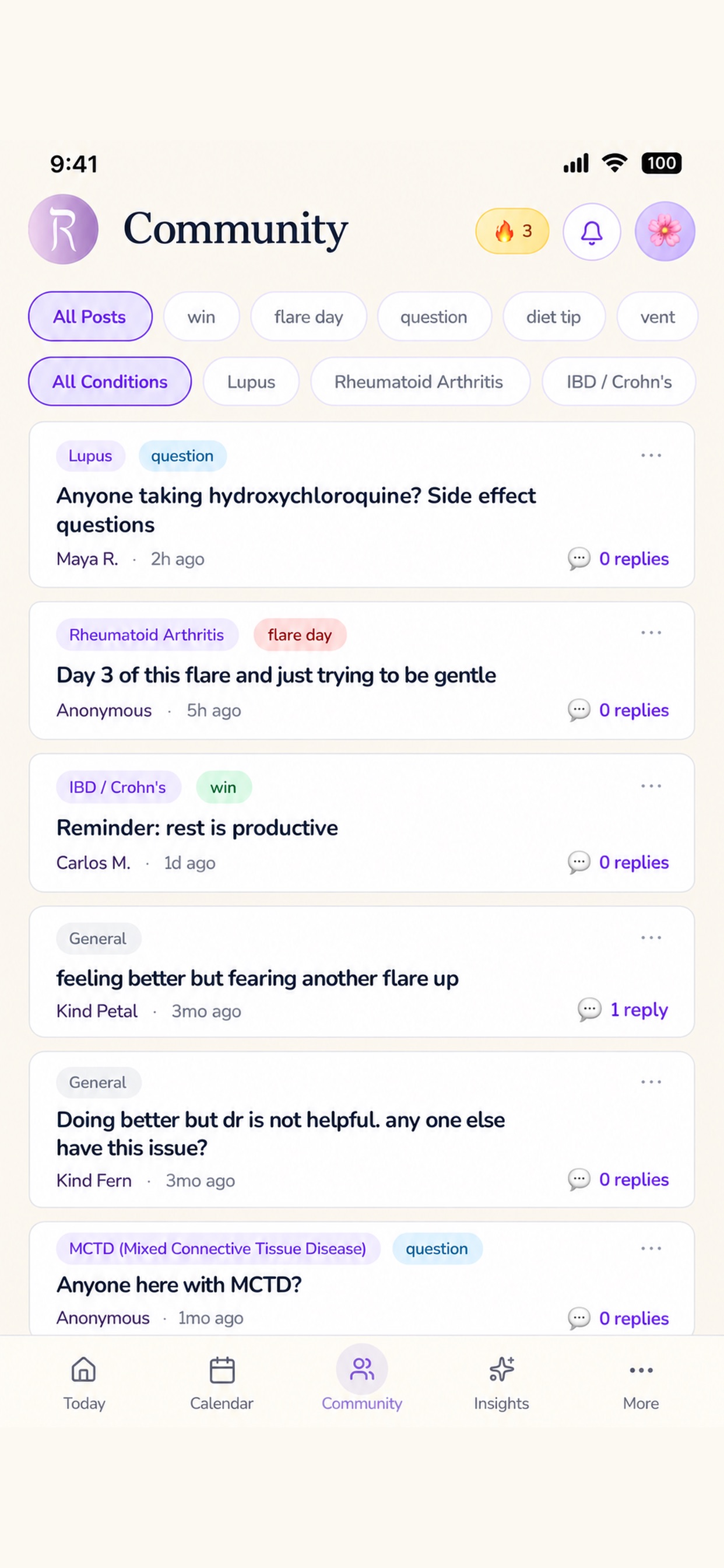 Screenshot 1 of Rafa: Autoimmune Support
