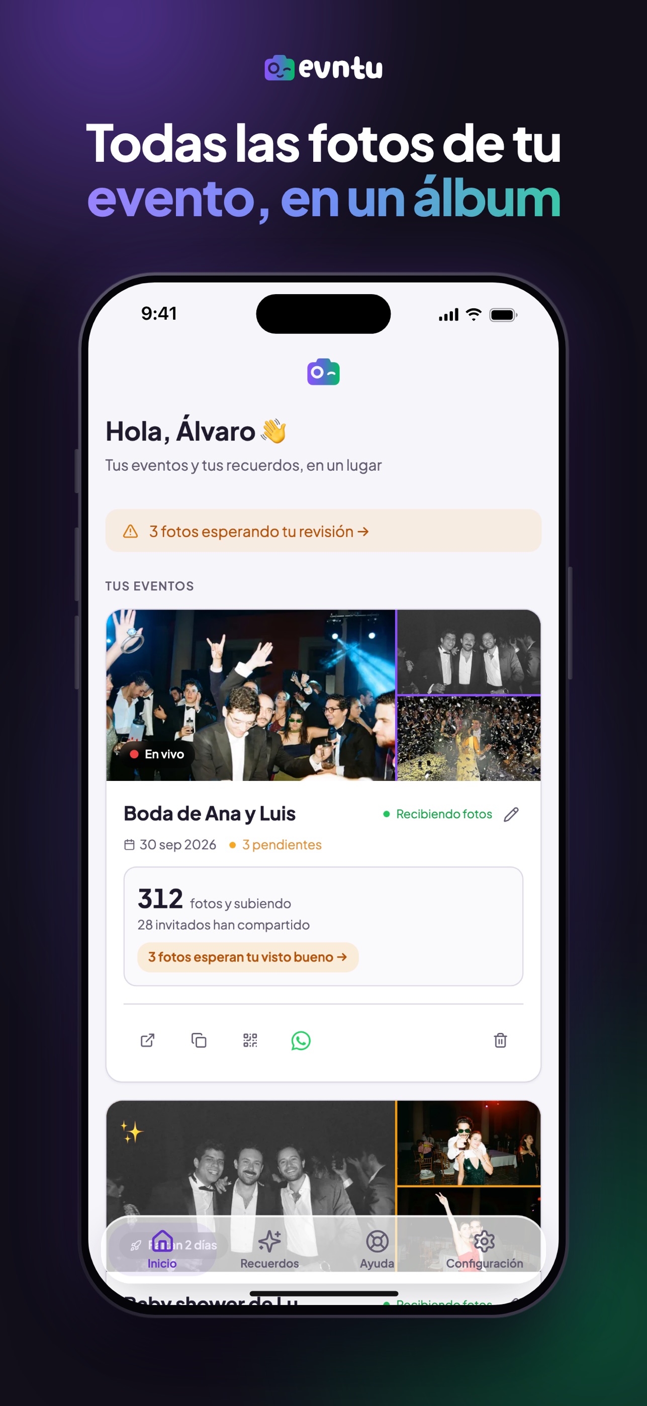Screenshot 1 of Evntu: fotos de tu evento