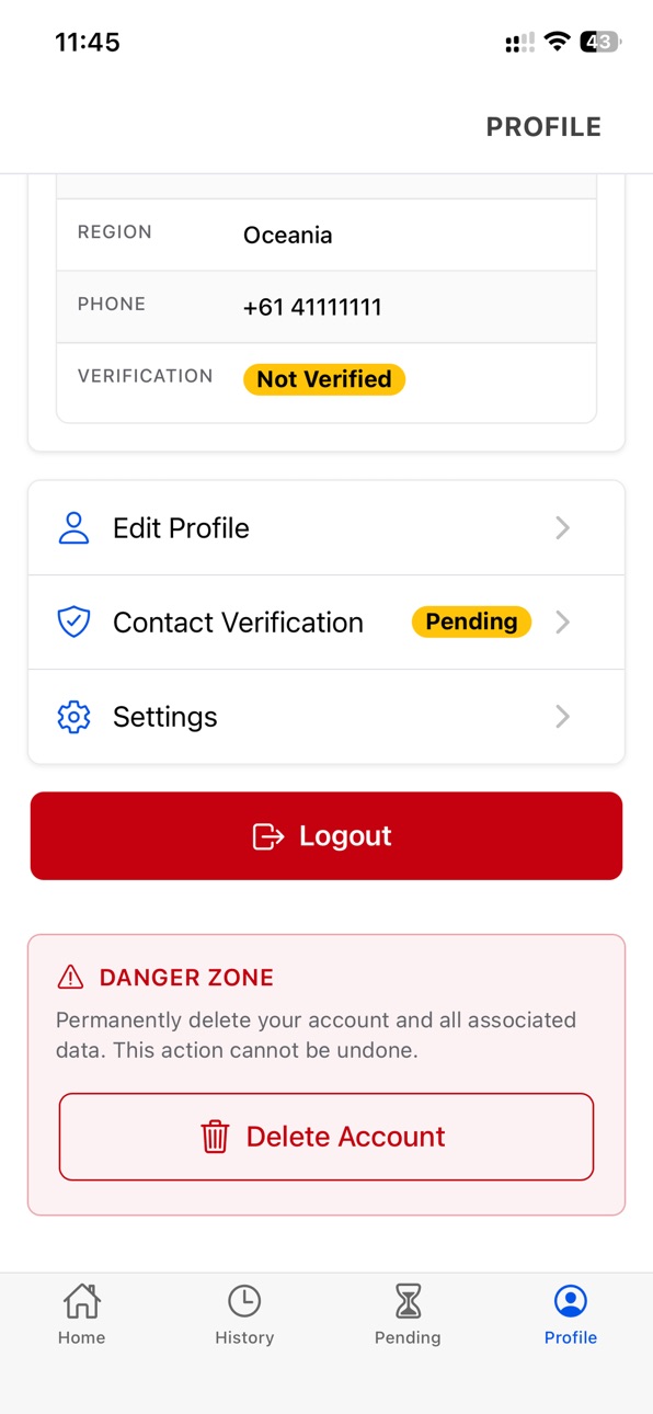 iPhone screenshot