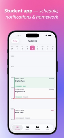 TutorPlan iPhone screenshot