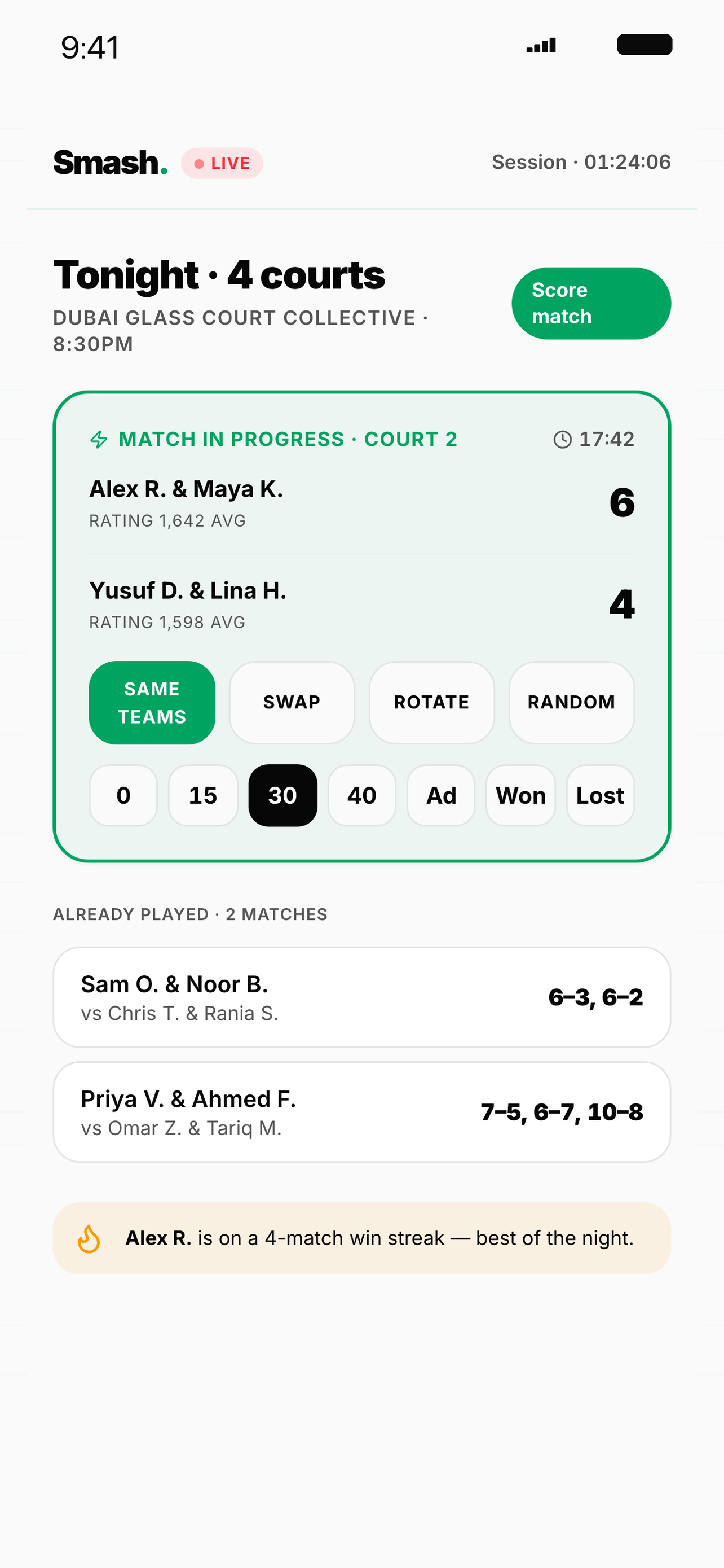 Smash. — Padel Club OS