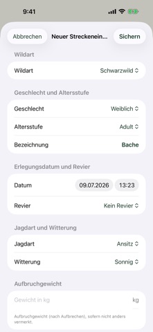 Streckenbuch Jagd screenshot