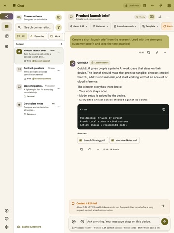 QuickLLM - AI Model Manager iPad screenshot