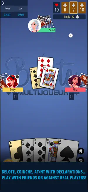 Belote & Coinche Multiplayer screenshot 2